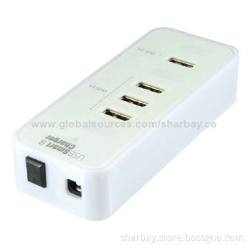 USB smart charger with TI charging chipset, 12V/2.5A power adapter, 12V DC/2.5A input